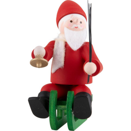 Thiel Figurine - Santa Claus on Sledge - coloured - 6 cm / 2.4 inch