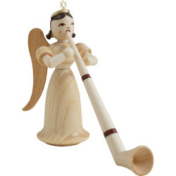 Langrockengel mit Alphorn, natur - 6,6 cm