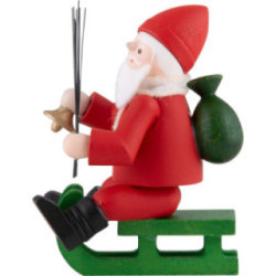 Thiel Figurine - Santa Claus on Sledge - coloured - 6 cm / 2.4 inch