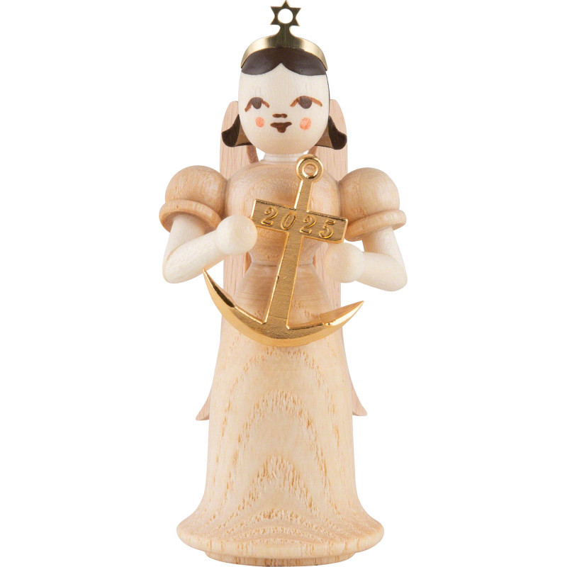Langrockengel mit Anker, natur - Jahresedition 2025 - 6,6 cm