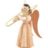 Long Pleated Skirt Angel with Slide Trombone, Natural - 6,6 cm / 2.6 inch