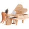 Long Pleated Skirt Angel at the Piano, Natural - 6,6 cm / 2.6 inch