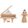 Long Pleated Skirt Angel at the Piano, Natural - 6,6 cm / 2.6 inch