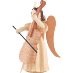 Long Pleated Skirt Angel with Violoncello, Natural - 6,6 cm / 2.6 inch