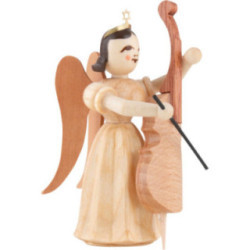 Long Pleated Skirt Angel with Violoncello, Natural - 6,6 cm / 2.6 inch