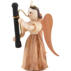 Long Pleated Skirt Angel with Bassoon, Natural - 6,6 cm / 2.6 inch