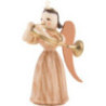 Long Pleated Skirt Angel with Alto Horn, Natural - 6,6 cm / 2.6 inch