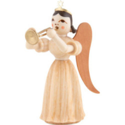 Long Pleated Skirt Angel with Trumpet, Natural - 6,6 cm / 2.6 inch
