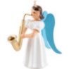 Long Pleated Skirt Angel with Saxophon, Natural - 6,6 cm / 2.6 inch