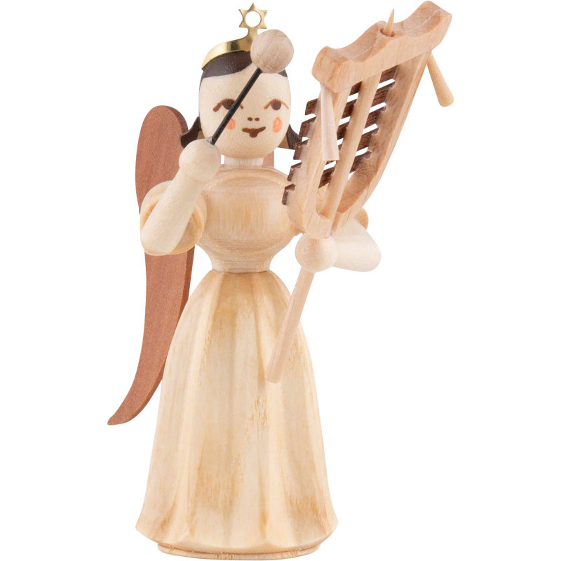 Angel Long Pleated Skirt with Bell Tree, Natural - 6,6 cm / 2.6 inch