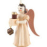 Faltenlangrockengel mit Geschenken, natur  - 6,6 cm