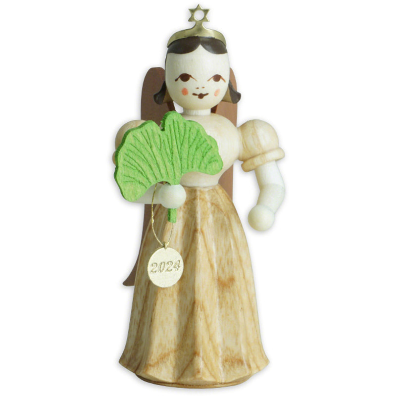 Angel Long Pleaded Skirt with Gingko Leaf - Special Edition 2024 - Natural - 6,6 cm / 2.6 inch