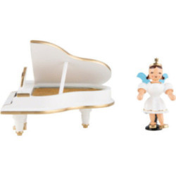 Kurzrockengel am weißen Flügel, farbig - 6,6 cm