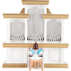 Angel Short Skirt Colored, Organ with Music Box - 15,5x15 cm / 5.9x6.1 inch
