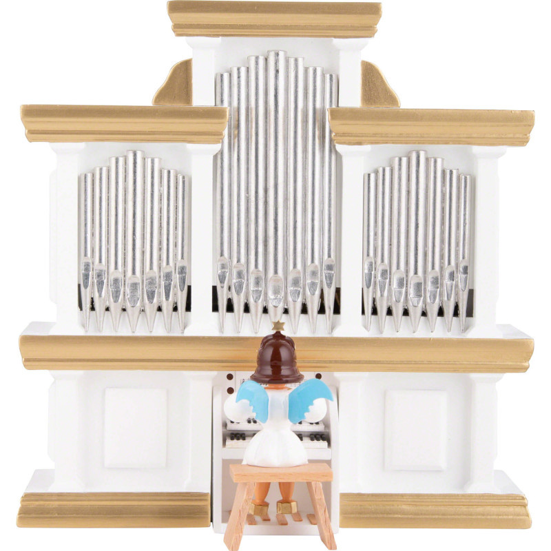 Angel Short Skirt Colored, Organ with Music Box - 15,5x15 cm / 5.9x6.1 inch