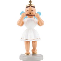 Kurzrockengel mit Mundharmonika, farbig - 6,6 cm