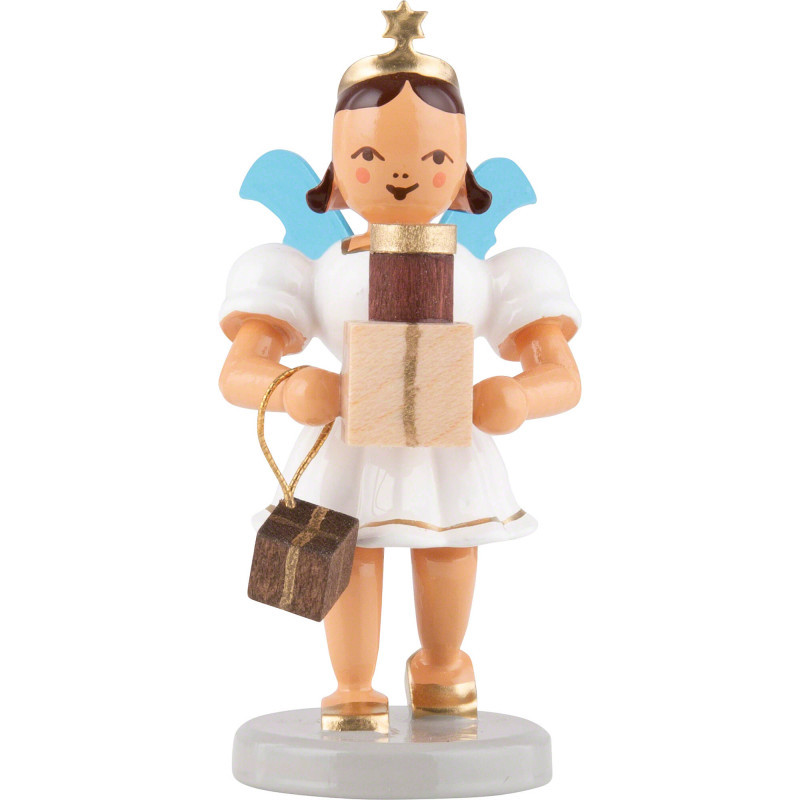 Kurzrockengel mit Geschenken, farbig - 6,6 cm