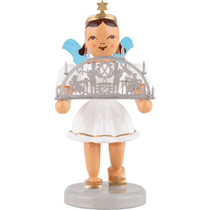 Kurzrockengel mit Schwibbogen, farbig 6,6 cm