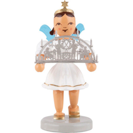 Kurzrockengel mit Schwibbogen, farbig 6,6 cm