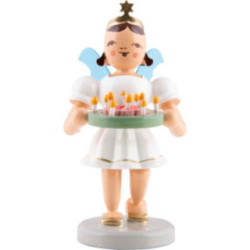 Kurzrockengel mit Festtagskranz, farbig - 6,6 cm