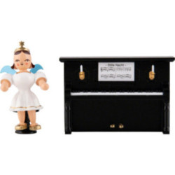 Kurzrockengel am Klavier, farbig - 6,6 cm