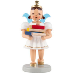 Kurzrockengel mit Bücherwurm, farbig  - 6,6 cm