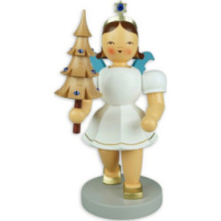 Kurzrockengel mit Bäumchen mit Preciosa Kristallen, farbig - Sonderedition - 22 cm