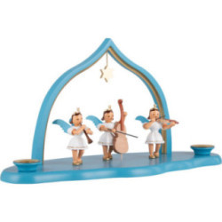 Cloud with Trio of Angels and Pointed Arch - 29x12x15 cm / 11.4x4.7x5.9 inch