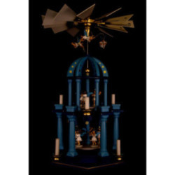 2-stöckige Pyramide mit elf Engeln, farbig - 30x55 cm