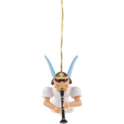 Floating Angel with Clarinet, Colored - 6,6 cm / 2.6 inch