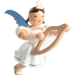 Schwebengel mit Leier, farbig - 6,6 cm