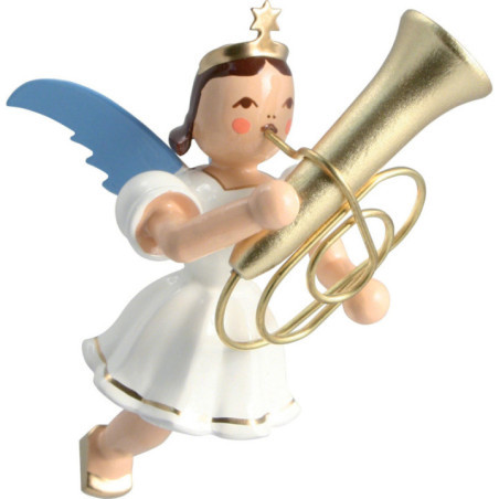 Schwebengel mit Tuba, farbig - 6,6 cm