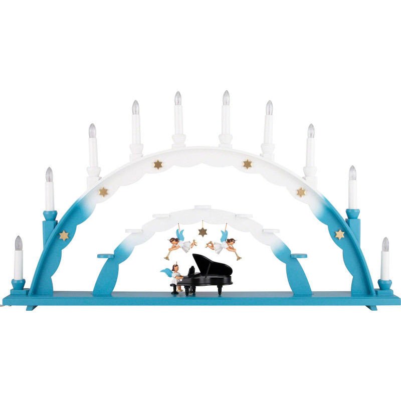 Candle Arch - Angel at the Piano and Electric Lights and Three Angels - 70x40 cm / 27.5x15.7 inch