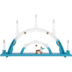 Candle Arch - Angel at Zither and Electric Lights - 55x32 cm / 21.7x12.6 inch