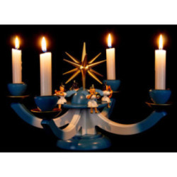 Adventsleuchter mit 4 sitzenden Engeln - 38x38 cm