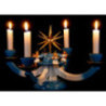 Candle Holder - Advent with Four Sitting Angels, Colored - 38x38 cm / 15x15 inch