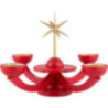 Candle Holder Advent Red, with Tea Candle Holder - 31x31 cm / 12.2x12.2 inch