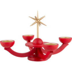 Candle Holder Advent Red, with Tea Candle Holder - 31x31 cm / 12.2x12.2 inch