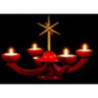 Candle Holder Advent Red, with Tea Candle Holder - 31x31 cm / 12.2x12.2 inch