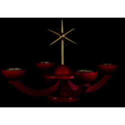 Candle Holder Advent Red, with Tea Candle Holder - 31x31 cm / 12.2x12.2 inch