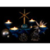 Adventsleuchter blau, mit Teelichthalter ohne Engel 31x31 cm