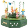 Music Box with Five Flower Children and Flower Meadow - 21x18 cm / 7.1 inch