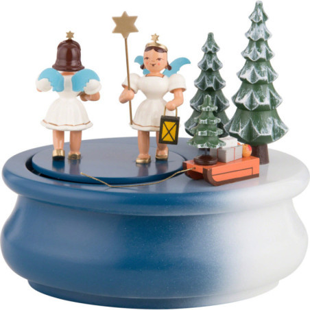 Music Box Oval with Two Gift Givers - 15x12x14 cm / 5.9x4.7x5.5 inch