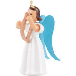 Faltenlangrockengel mit Leier, farbig - 6,6 cm