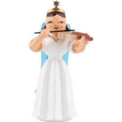 Faltenlangrockengel mit Violine, farbig - 6,6 cm