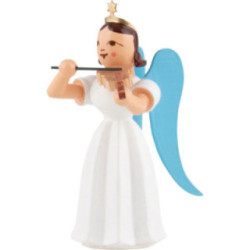 Faltenlangrockengel mit Bratsche, farbig - 6,6 cm