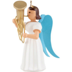 Faltenlangrockengel mit Tuba, farbig - 6,6 cm