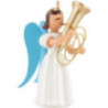Faltenlangrockengel mit Tuba, farbig - 6,6 cm