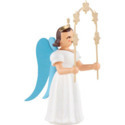 Faltenlangrockengel mit Sternenbogen, farbig - 6,6 cm