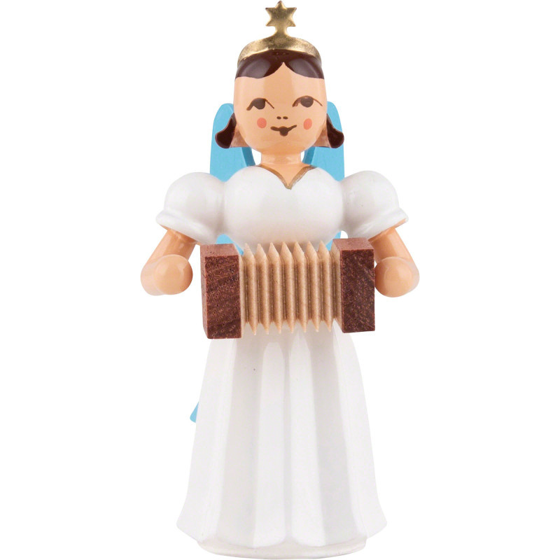 Faltenlangrockengel mit Harmonika, farbig - 6,6 cm